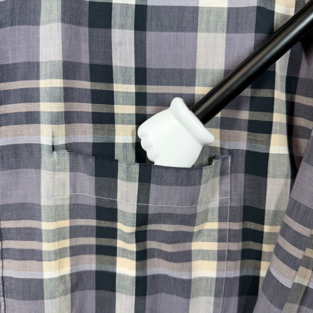 BD Baggies Mens Chatham Cloth Plaid Button Down Shirt Grey Black Tan Large - Picture 9 of 16